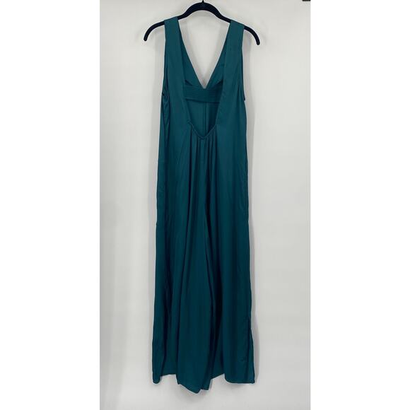 Anthropologie Juniper Jumpsuit Wide Leg Relaxed Fit Open Back Teal Womens Small - Picture 4 of 10